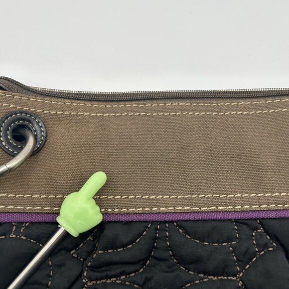 VTG FOSSIL Key-Per ZB4422 Quilted Floral Crossbody Bag Canvas Trim 10" - Picture 15 of 16